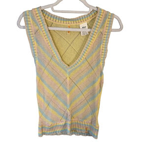 Y2K Vintage Killah Miss Sixty Pastel Striped Sleeveless Sweater Size XS Retro